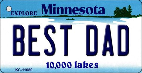 Best Dad Minnesota State License Plate Tag Novelty Key Chain KC-11080