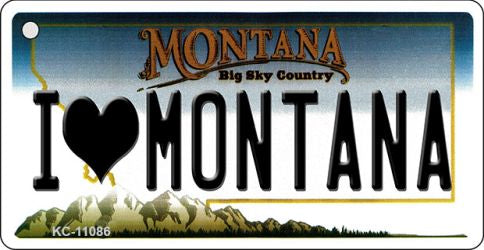 I Love Montana State License Plate Tag Novelty Key Chain KC-11086