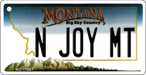 N Joy MT Montana State License Plate Tag Novelty Key Chain KC-11087