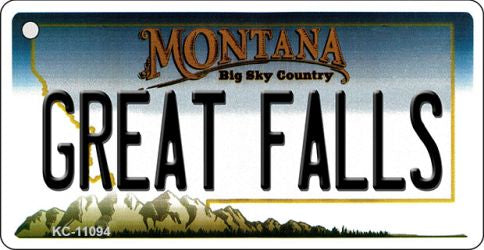 Great Falls Montana State License Plate Tag Novelty Key Chain KC-11094