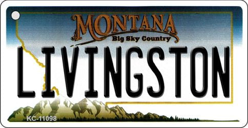 Livingston Montana State License Plate Tag Novelty Key Chain KC-11098