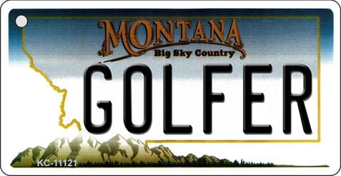 Golfer Montana State License Plate Tag Novelty Key Chain KC-11121