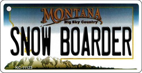 Snow Boarder Montana State License Plate Tag Novelty Key Chain KC-11123