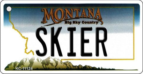 Skier Montana State License Plate Tag Novelty Key Chain KC-11124