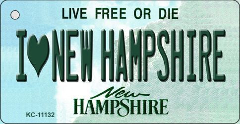 I Love New Hampshire State License Plate Tag Key Chain KC-11132