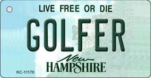 Golfer New Hampshire State License Plate Tag Key Chain KC-11170