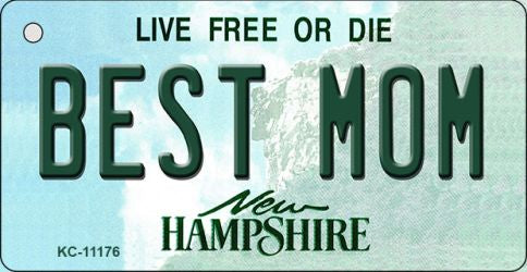 Best Mom New Hampshire State License Plate Tag Key Chain KC-11176