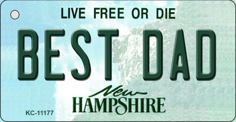 Best Dad New Hampshire State License Plate Tag Key Chain KC-11177