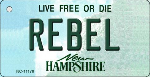 Rebel New Hampshire State License Plate Tag Key Chain KC-11178