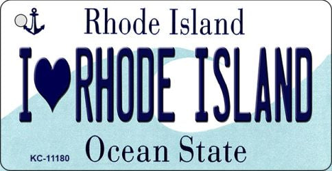 I Love Rhode Island License Plate Tag Novelty Key Chain KC-11180