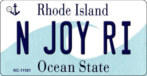 N Joy RI Rhode Island License Plate Tag Novelty Key Chain KC-11181