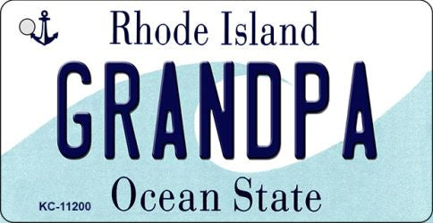 Grandpa Rhode Island License Plate Tag Novelty Key Chain KC-11200