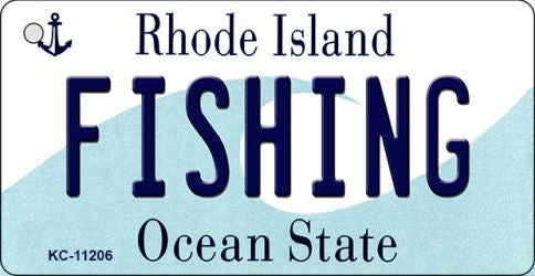 Fishing Rhode Island License Plate Tag Novelty Key Chain KC-11206