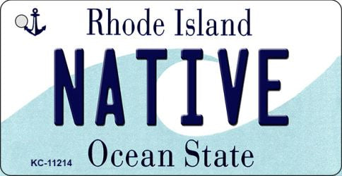 Native Rhode Island License Plate Tag Novelty Key Chain KC-11214
