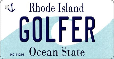 Golfer Rhode Island License Plate Tag Novelty Key Chain KC-11216