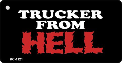 Trucker From Hell Novelty Aluminum Key Chain KC-1121