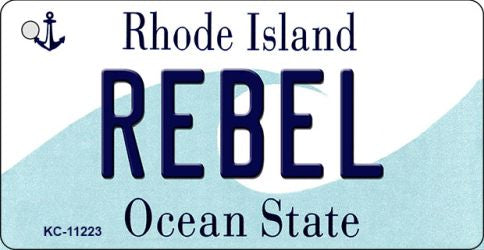 Rebel Rhode Island License Plate Tag Novelty Key Chain KC-11223
