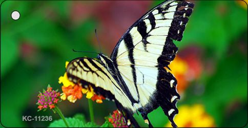 Butterfly Black and White Novelty Aluminum Key Chain KC-11236