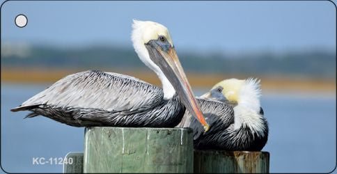 Pelican Two On Pier Novelty Aluminum Key Chain KC-11240