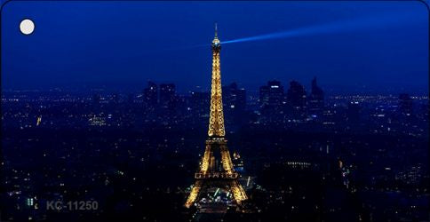 Eiffel Tower Night With City Skyline Novelty Aluminum Key Chain KC-11250