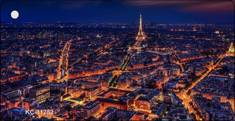 Paris At Night Eiffel Tower In Center Novelty Aluminum Key Chain KC-11252