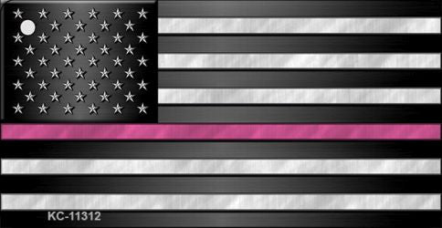 Thin Pink Line Novelty Metal Key Chain KC-11312