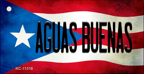 Aguas Buenas Puerto Rico State Flag Novelty Metal Key Chain KC-11318