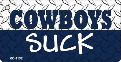 Cowboys Suck Novelty Aluminum Key Chain KC-1132