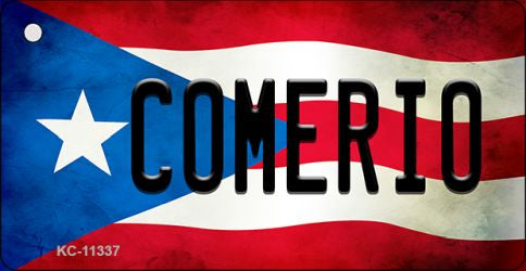 Comerio Puerto Rico State Flag Novelty Metal Key Chain KC-11337