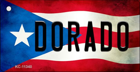 Dorado Puerto Rico State Flag Novelty Metal Key Chain KC-11340