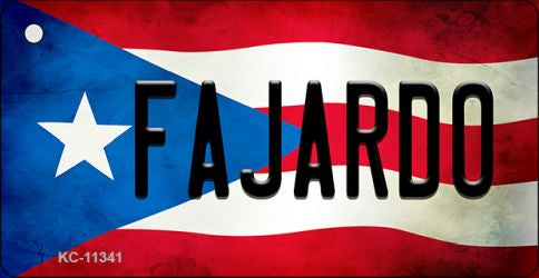 Fajardo Puerto Rico State Flag Novelty Metal Key Chain KC-11341