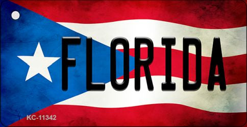 Florida Puerto Rico State Flag Novelty Metal Key Chain KC-11342