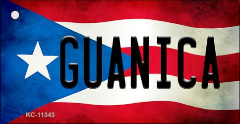 Guanica Puerto Rico State Flag Novelty Metal Key Chain KC-11343