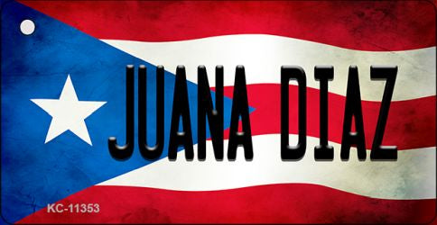 Juana Diaz Puerto Rico State Flag Novelty Metal Key Chain KC-11353