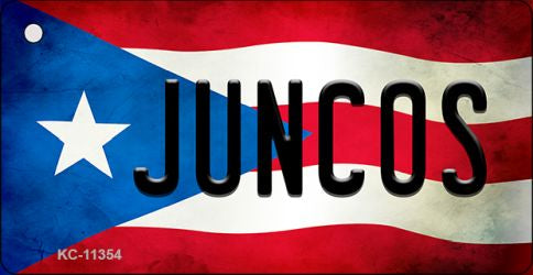 Juncos Puerto Rico State Flag Novelty Metal Key Chain KC-11354