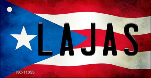 Lajas Puerto Rico State Flag Novelty Metal Key Chain KC-11355