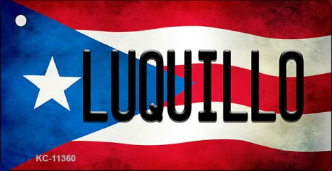 Luquillo Puerto Rico State Flag Novelty Metal Key Chain KC-11360