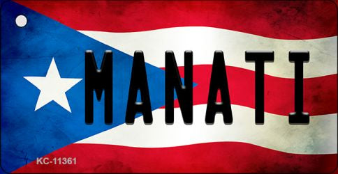 Manati Puerto Rico State Flag Novelty Metal Key Chain KC-11361
