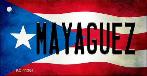 Mayaguez Puerto Rico State Flag Novelty Metal Key Chain KC-11364