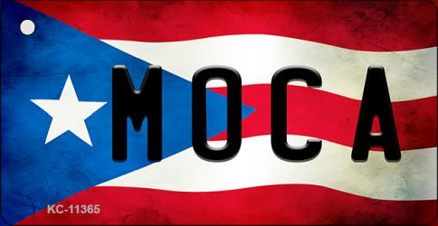 Moca Puerto Rico State Flag Novelty Metal Key Chain KC-11365