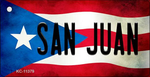 San Juan Puerto Rico State Flag Novelty Metal Key Chain KC-11379