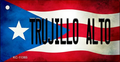 Trujillo Alto Puerto Rico State Flag Novelty Metal Key Chain KC-11385