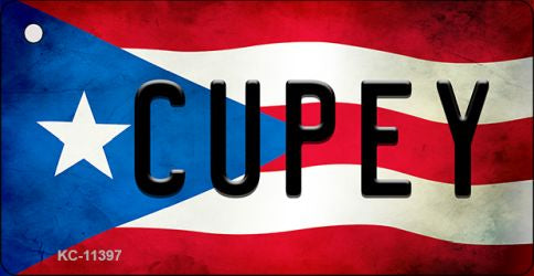 Cupey Puerto Rico State Flag Novelty Metal Key Chain KC-11397
