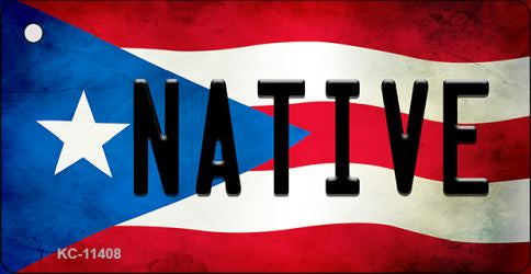 Native Puerto Rico State Flag Novelty Metal Key Chain KC-11408