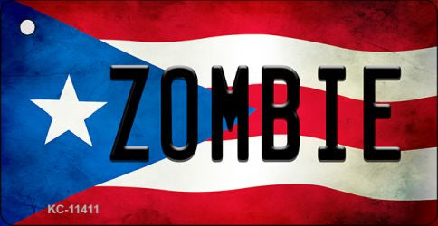 Zombie Puerto Rico State Flag Novelty Metal Key Chain KC-11411