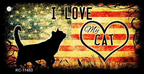 I Love My Cat Novelty Aluminum Key Chain KC-11453