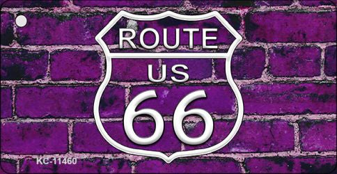 Route 66 Purple Brick Wall Novelty Metal Key Chain KC-11460