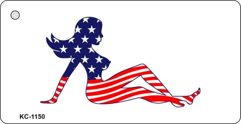 Flag Silhouette Novelty Aluminum Key Chain KC-1150