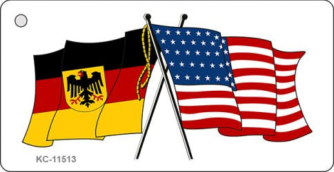 Germany Crossed US Flag Novelty Metal Key Chain KC-11513