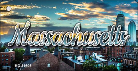 Massachusetts Sunset Skyline Key Chain KC-11606